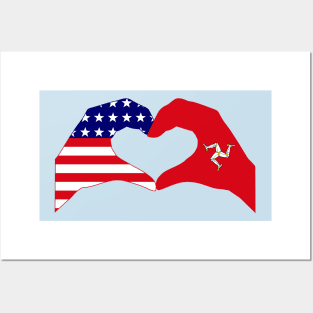 We Heart USA & Isle of Man Patriot Flag Series Posters and Art